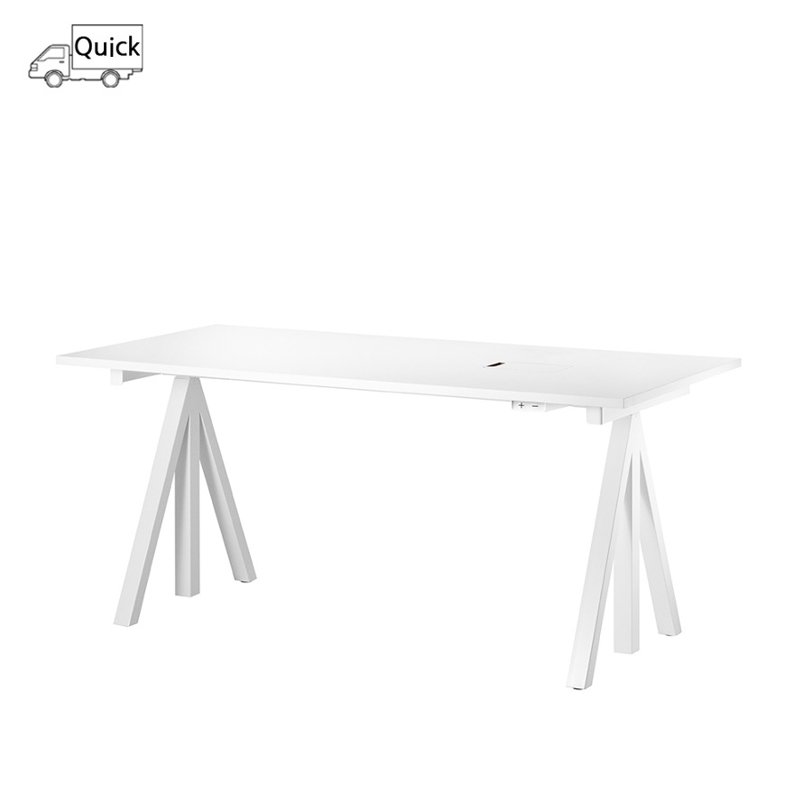 스트링 웍스 테이블 String System Height adjustable work desks 160x78 White